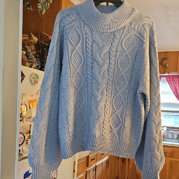 52 SEVEN Sweaters - 52 SEVEN Blue Cable Sweater . Really Beautiful.
